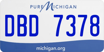 MI license plate DBD7378