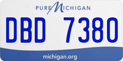 MI license plate DBD7380