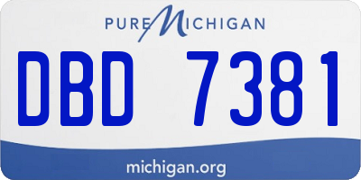 MI license plate DBD7381