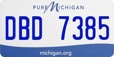 MI license plate DBD7385
