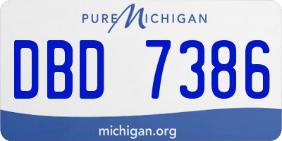 MI license plate DBD7386