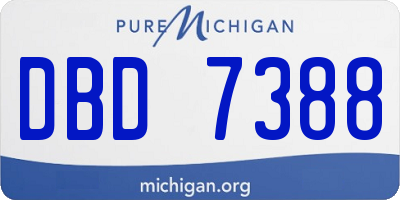 MI license plate DBD7388