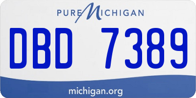 MI license plate DBD7389