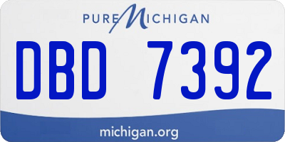 MI license plate DBD7392