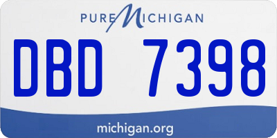 MI license plate DBD7398