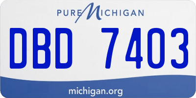 MI license plate DBD7403