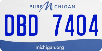 MI license plate DBD7404