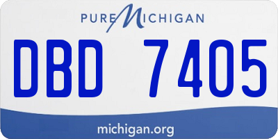MI license plate DBD7405