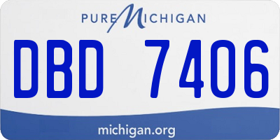 MI license plate DBD7406