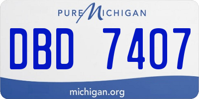 MI license plate DBD7407