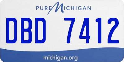 MI license plate DBD7412