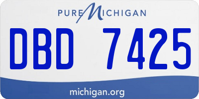 MI license plate DBD7425