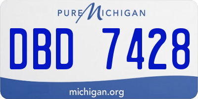 MI license plate DBD7428