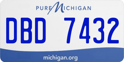MI license plate DBD7432
