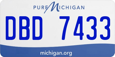 MI license plate DBD7433