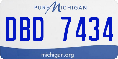 MI license plate DBD7434