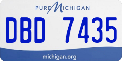 MI license plate DBD7435