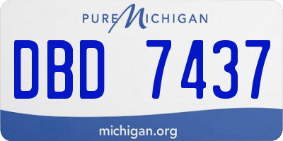 MI license plate DBD7437