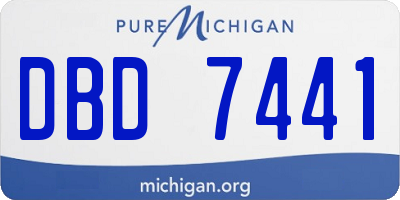 MI license plate DBD7441