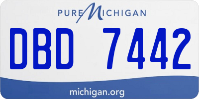 MI license plate DBD7442