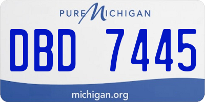 MI license plate DBD7445
