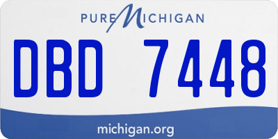 MI license plate DBD7448