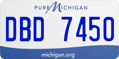 MI license plate DBD7450