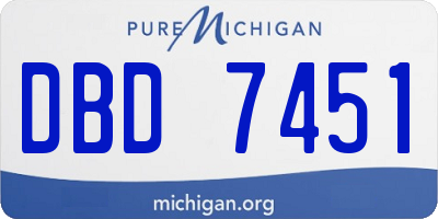 MI license plate DBD7451