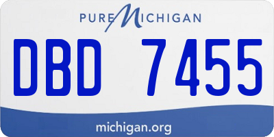 MI license plate DBD7455