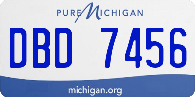 MI license plate DBD7456