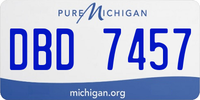MI license plate DBD7457
