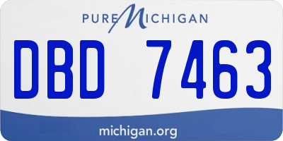 MI license plate DBD7463