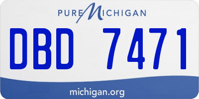 MI license plate DBD7471