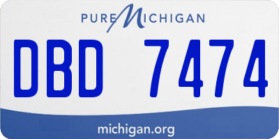 MI license plate DBD7474