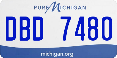 MI license plate DBD7480