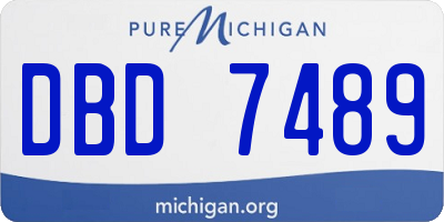MI license plate DBD7489