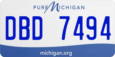 MI license plate DBD7494