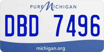 MI license plate DBD7496