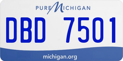MI license plate DBD7501