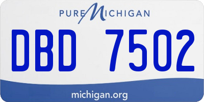 MI license plate DBD7502