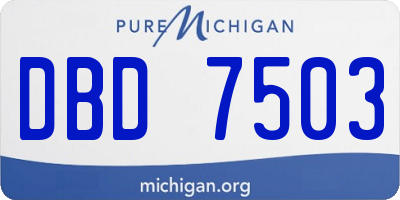 MI license plate DBD7503