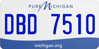 MI license plate DBD7510