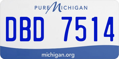 MI license plate DBD7514