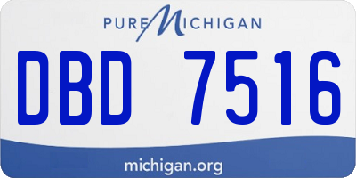 MI license plate DBD7516
