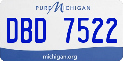 MI license plate DBD7522