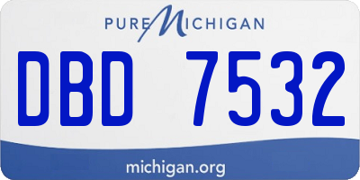 MI license plate DBD7532