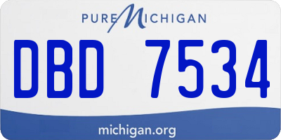 MI license plate DBD7534