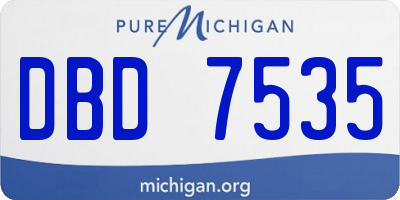 MI license plate DBD7535