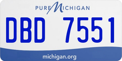MI license plate DBD7551