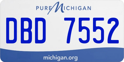 MI license plate DBD7552